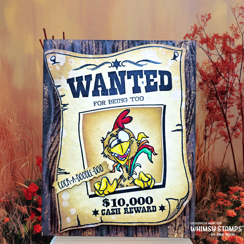 Whimsy Stamps Wanted Poster Clear Stamps cwsd317a reward