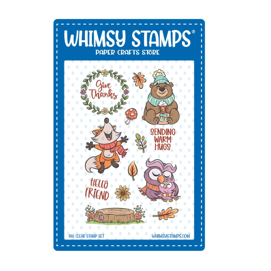 Whimsy Stamps Warm Hugs in Fall Clear Stamps khb148