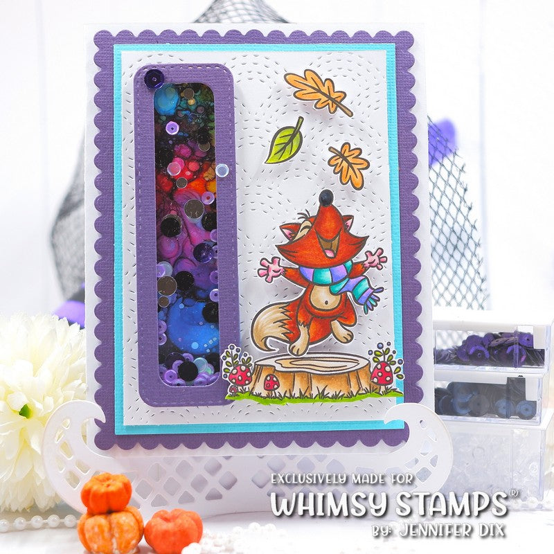 Whimsy Stamps Warm Hugs in Fall Clear Stamps khb148 shaker card