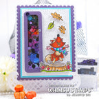 Whimsy Stamps Warm Hugs in Fall Clear Stamps khb148 shaker card