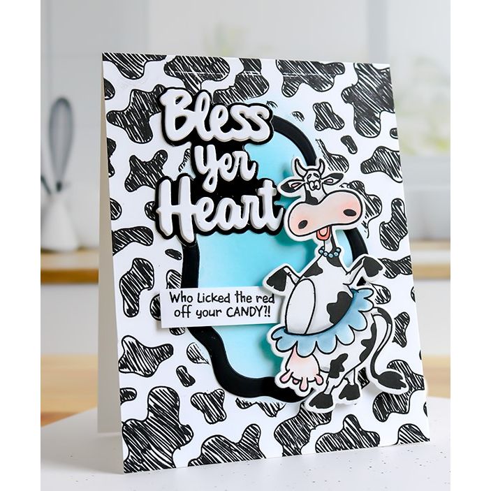 Whimsy Stamps Wavy Nested Frames Dies wsd382 cow