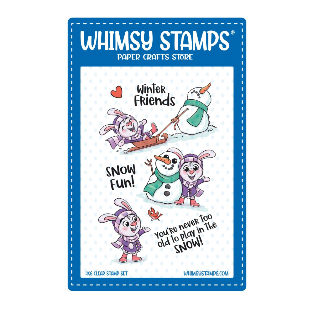 Whimsy Stamps Winter Friends Snowman and Bunny Clear Stamps khb190a