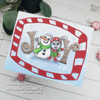 Whimsy Stamps Winter Friends Snowman and Bunny Clear Stamps khb190a joy