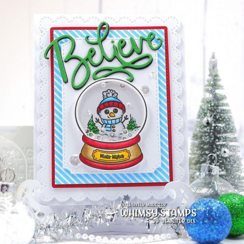 Whimsy Stamps Winter Snowglobe Clear Stamps khb175b shaker card