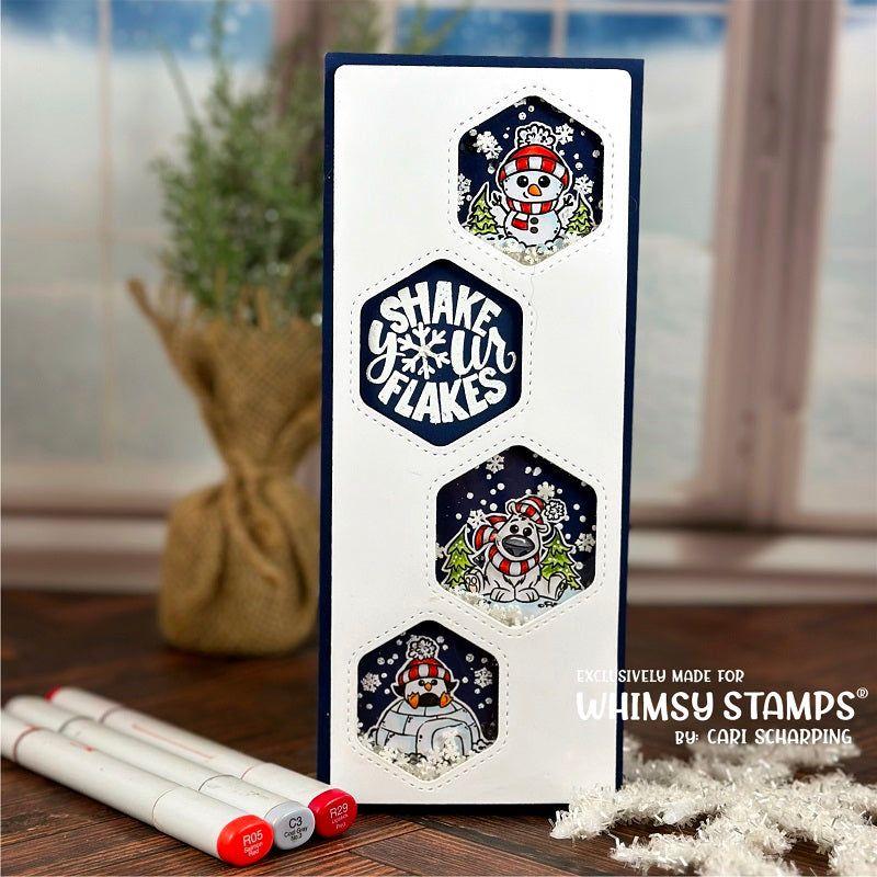 Whimsy Stamps Winter Snowglobe Clear Stamps khb175b snowman