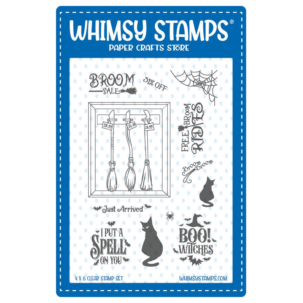 Whimsy Stamps Witch Broom Sale Clear Stamps cwsd478