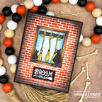 Whimsy Stamps Witch Broom Sale Clear Stamps cwsd478 brick wall