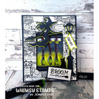 Whimsy Stamps Witch Broom Sale Clear Stamps cwsd478 spooky