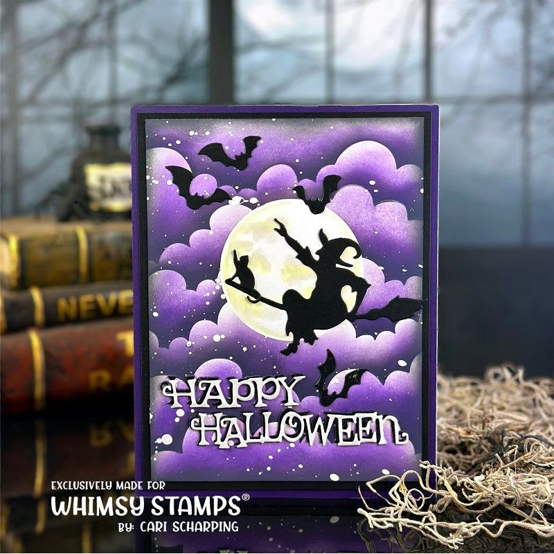 Whimsy Stamps Witch Whispers Sister Die and Wicked Whispers Die Set happy halloween