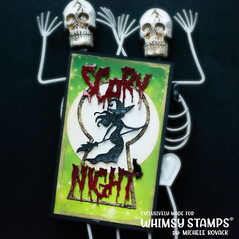 Whimsy Stamps Witch Whispers Sister Die and Wicked Whispers Die Set scary