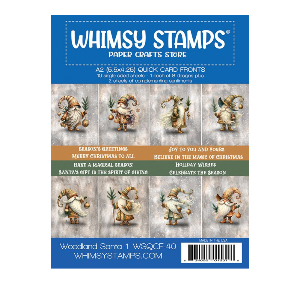 Whimsy Stamps Woodland Santa 1 Quick Card Fronts wsqcf-40