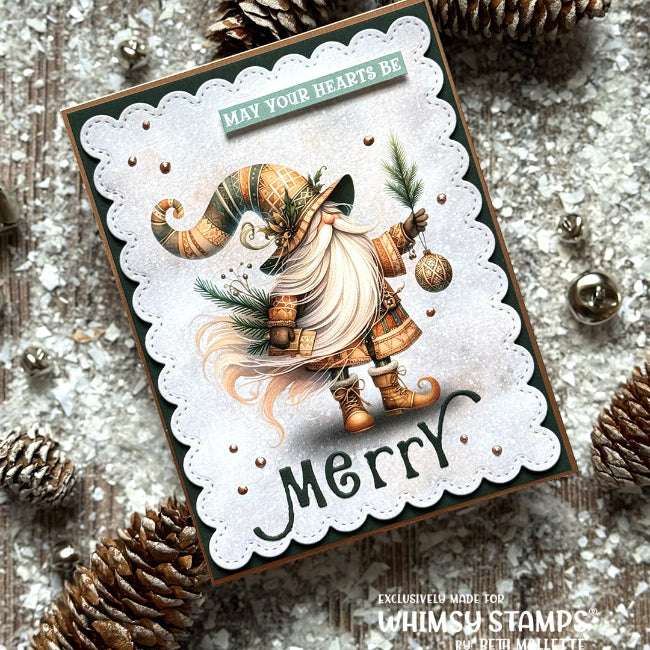 Whimsy Stamps Woodland Santa 2 Quick Card Fronts wsqcf-41 merry