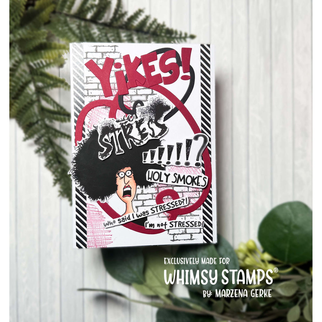 Whimsy Stamps Yowza Clear Stamps cwsd244b holy smokes