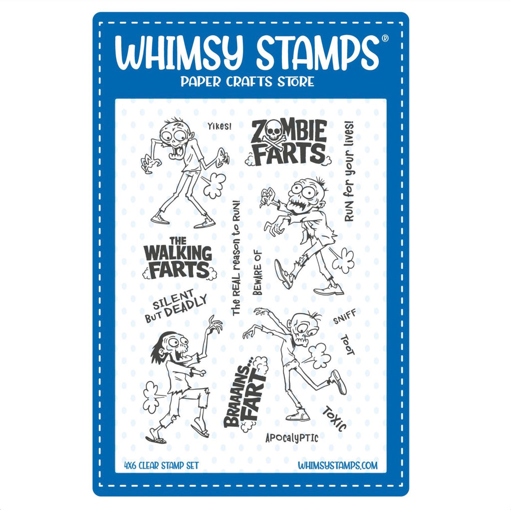 Whimsy Stamps Zombie Farts Clear Stamp and Die Set product image 1
