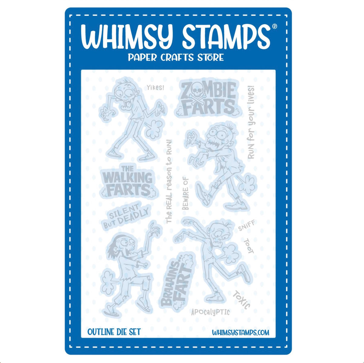 Whimsy Stamps Zombie Farts Clear Stamp and Die Set product image 2