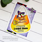 Whimsy Stamps h-OWL-oween Clear Stamps khb129a candy corn card