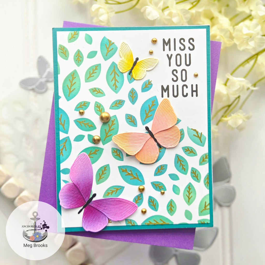 Simon Says Stamp Whirl Butterflies Wafer Dies s1109 Beautiful Moments Miss You Card