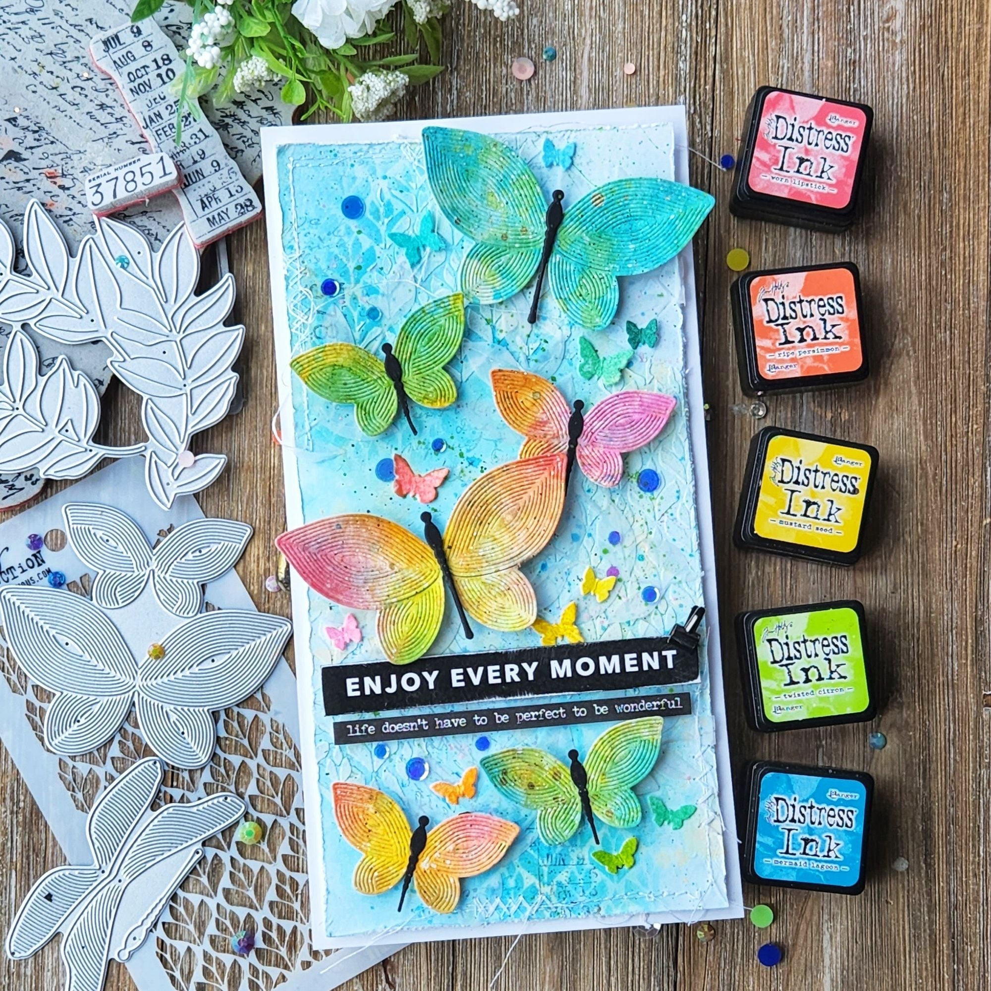 Simon Says Stamp Whirl Butterflies Wafer Dies s863 Celebrate Enjoy Card | color-code:ALT03