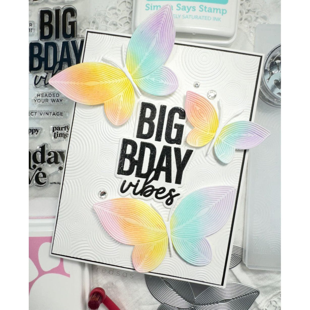 Simon Says Stamp Whirl Butterflies Wafer Dies s863 Celebrate Birthday Card | color-code:ALT09