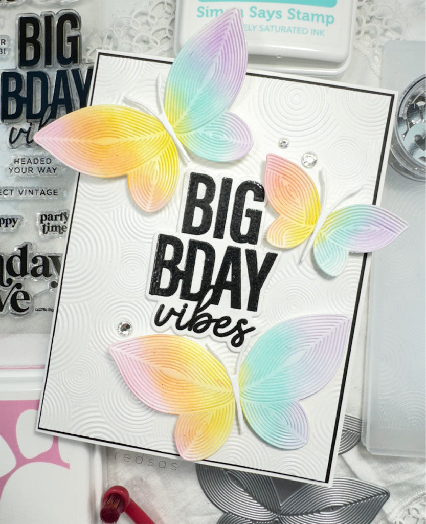 Simon Says Stamp Whirl Butterflies Wafer Dies s863 Celebrate Birthday Card | color-code:ALT09