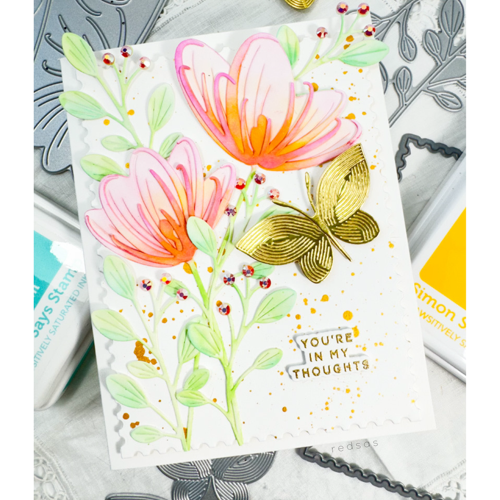 Simon Says Stamp Whirl Butterflies Wafer Dies s863 Celebrate Thinking of You Card | color-code:ALT10