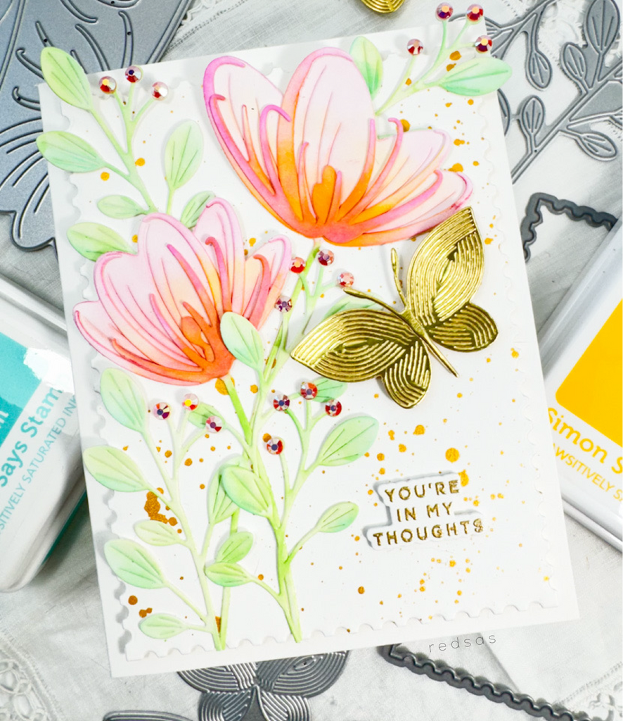Simon Says Stamp Whirl Butterflies Wafer Dies s863 Celebrate Thinking of You Card | color-code:ALT10