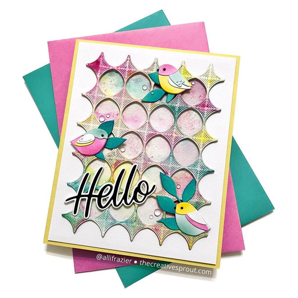 Simon Says Stamp Whirl Diamond Plate Wafer Dies s872 Sweetheart Hello Card | color-code:ALT01