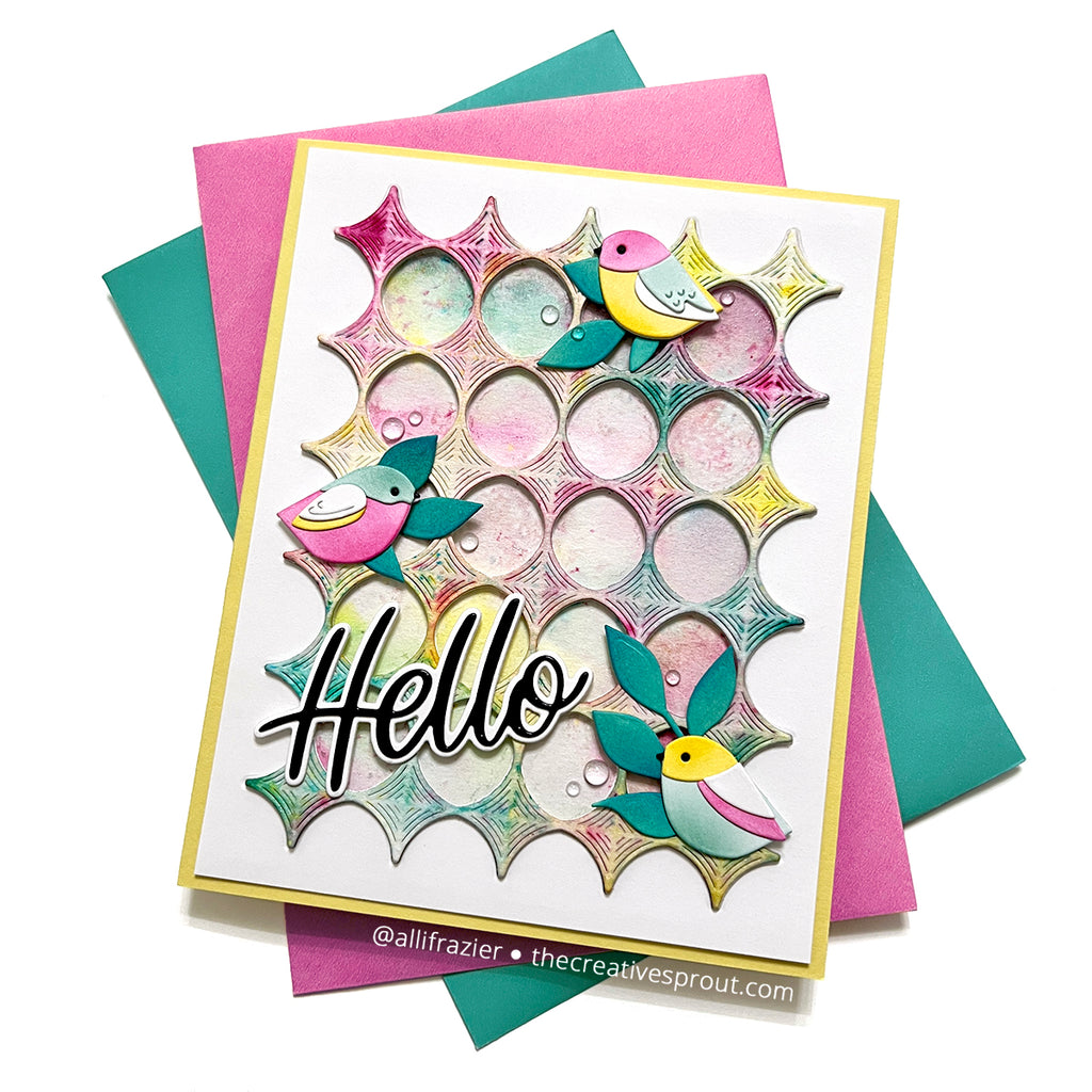 Simon Says Stamp Whirl Diamond Plate Wafer Dies s872 Sweetheart Hello Card | color-code:ALT01