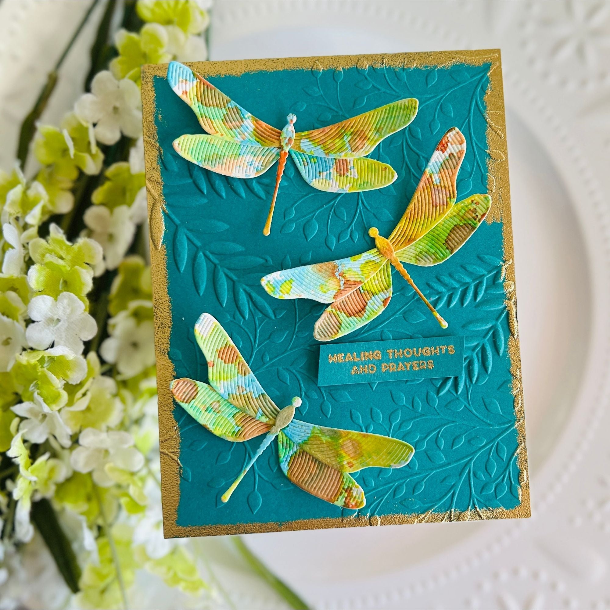 Simon Says Stamp Whirl Dragonfly Wafer Dies s907 Be Bold Get Well Card