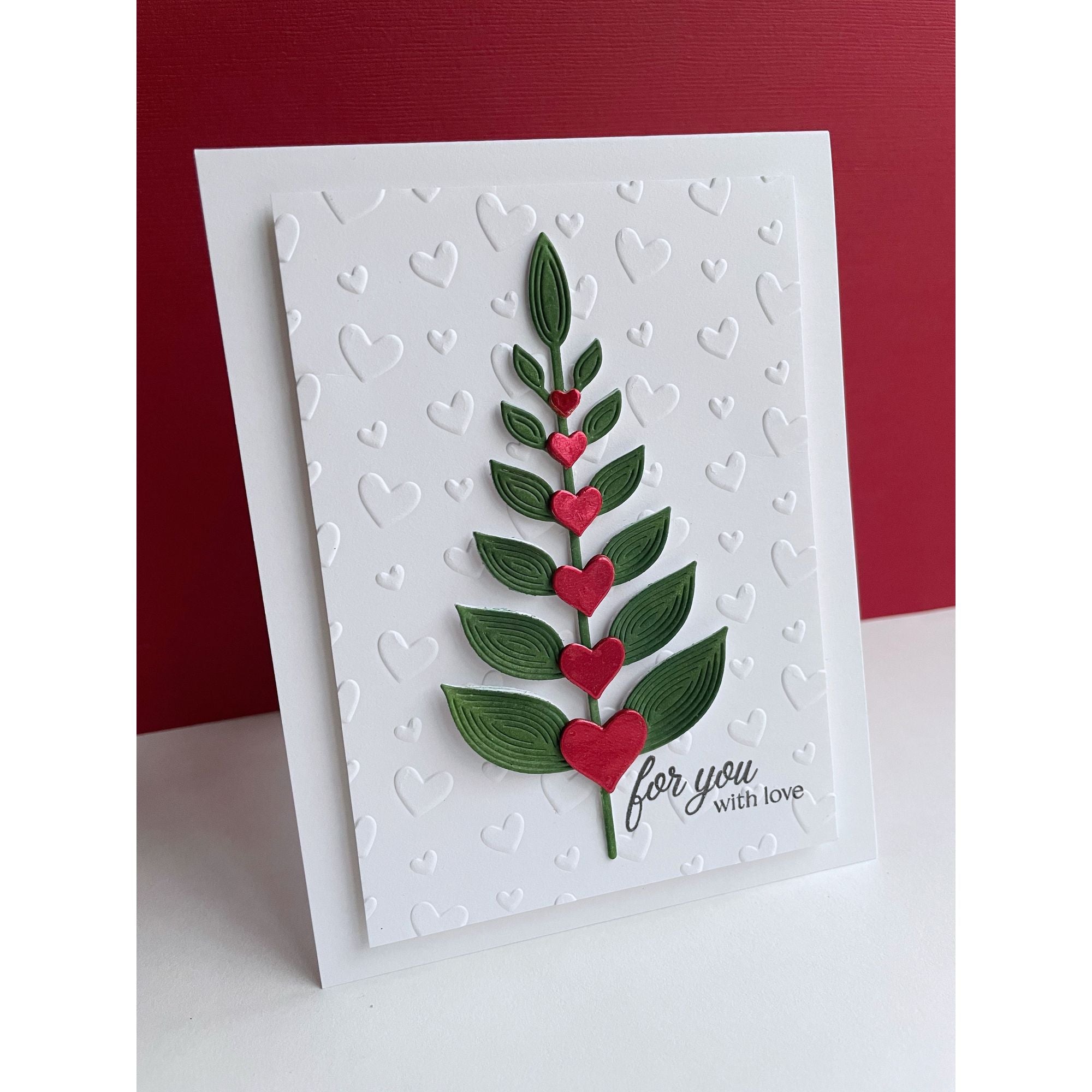 Simon Says Stamp Whirl Fancy Leaf Wafer Die s953 Diecember With Love Card | color-code:ALT06