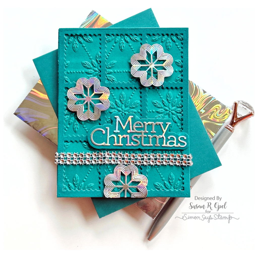 Simon Says Stamp Whirl Nordic Medallion Wafer Die s978 DieCember Christmas Card