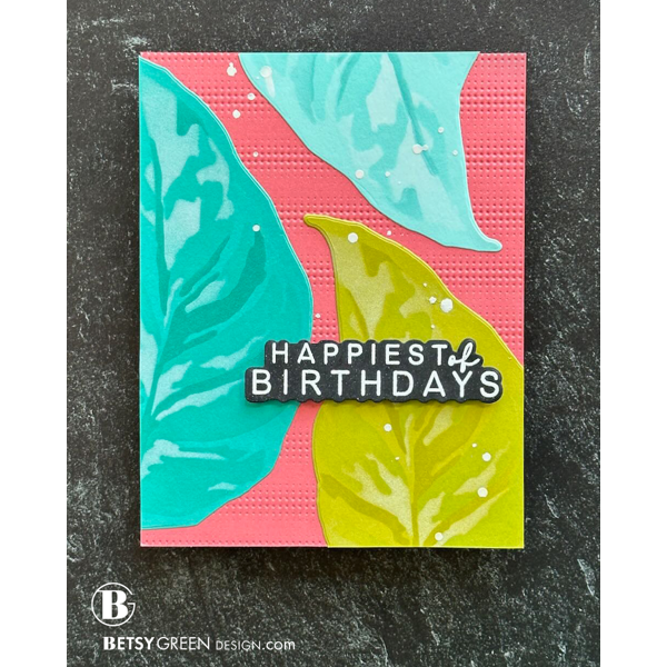 Simon Says Stamp Set of 4 Stencils White Fusion 1077mt Rain or Shine Birthday Card | color-code:ALT05