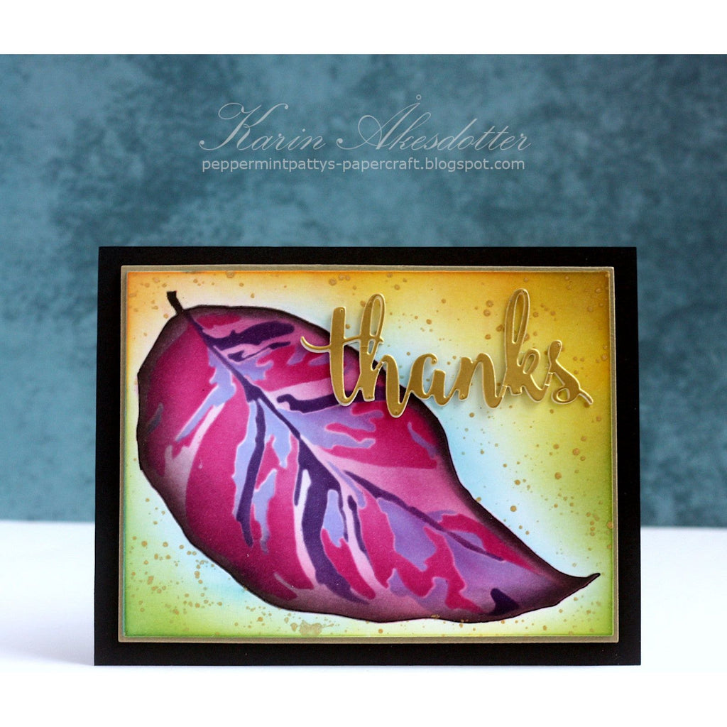 Simon Says Stamp Set of 4 Stencils White Fusion 1077mt Rain or Shine Thanks Card | color-code:ALT03