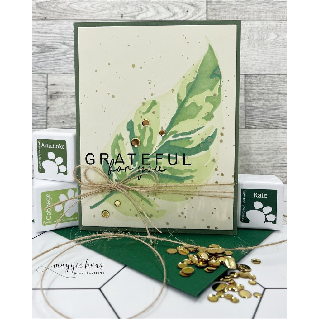 Simon Says Stamp Set of 4 Stencils White Fusion 1077mt Rain or Shine Thanks Card | color-code:ALT06