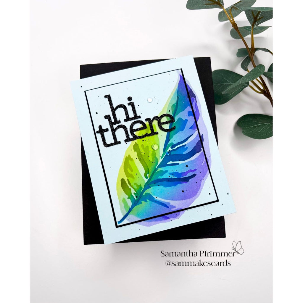 Simon Says Stamp Set of 4 Stencils White Fusion 1077mt Rain or Shine Hi Card