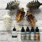 White Glitter Pinecones Ornament Set Tim Holtz Christmas Holiday Alcohol Ink Craft Idea