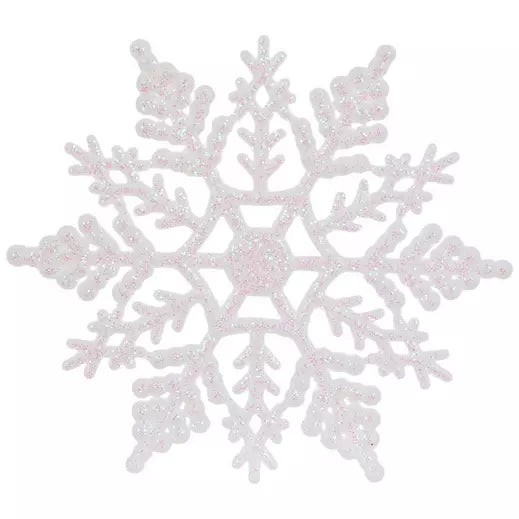 White Glitter Snowflake Ornaments 5705439