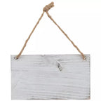 White Wood Sign With Jute Hanger