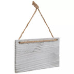 White Wood Sign With Jute Hanger Angled