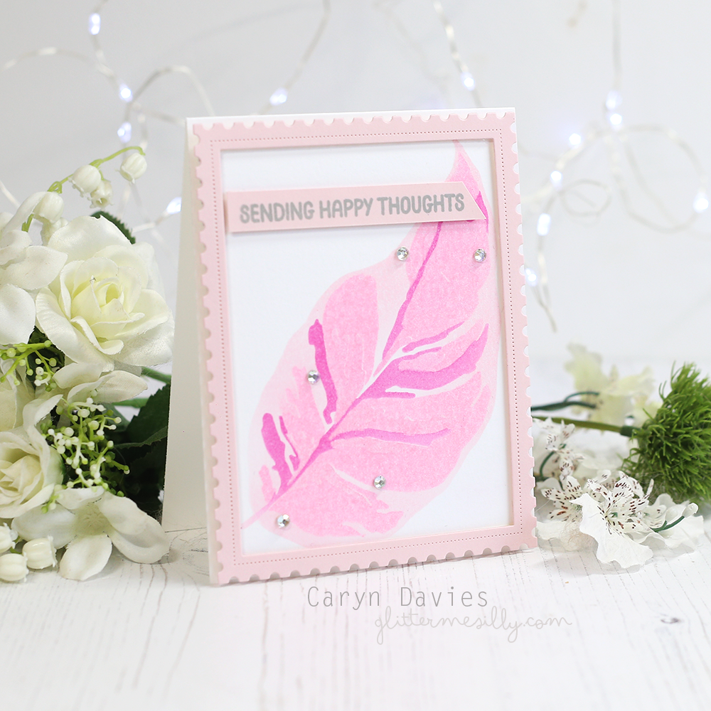 Simon Says Stamp Set of 4 Stencils White Fusion 1077mt Rain or Shine Happy Thoughts Card