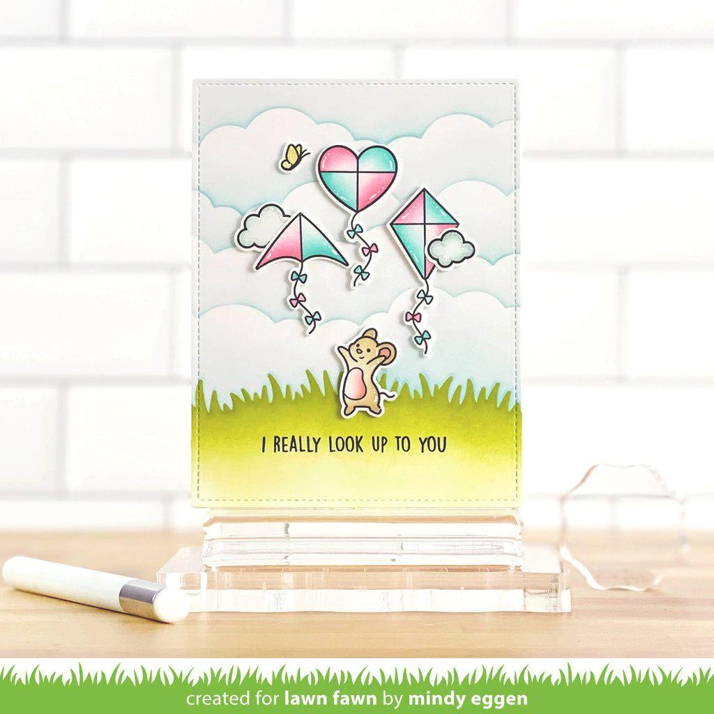 Lawn Fawn Whoosh, Kites! Clear Stamps Dies and Coloring Stencils Bundle I Really Look Up to You | color-code:alt2
