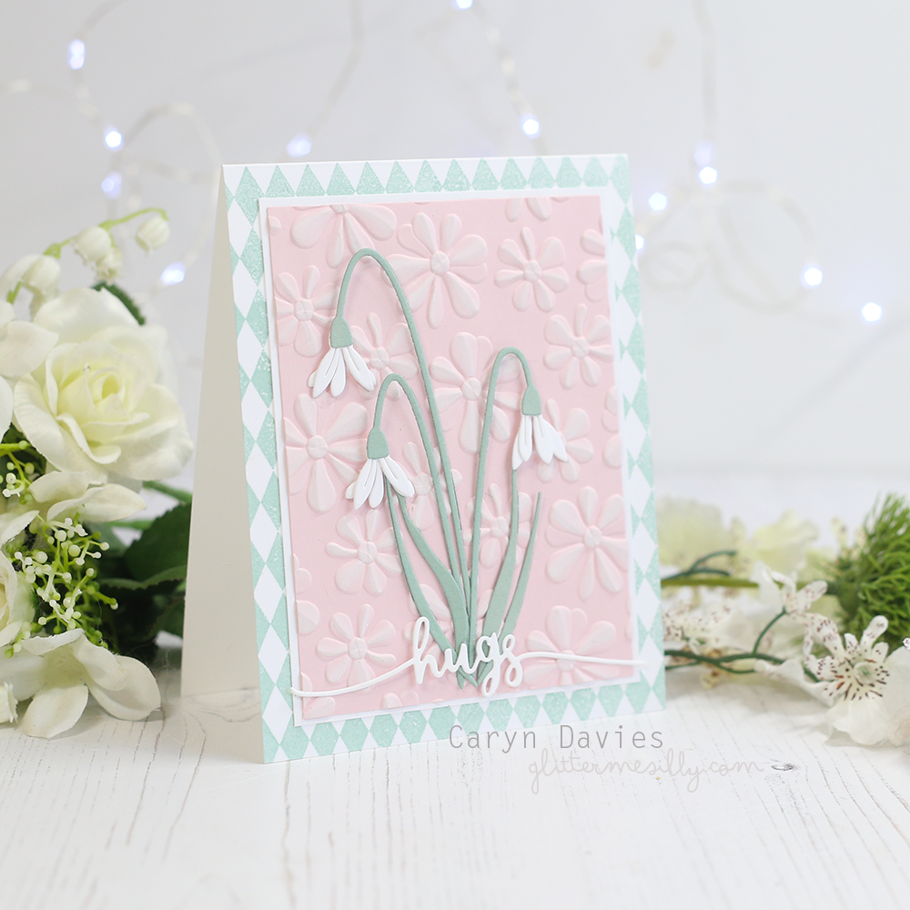 Simon Says Stamp Embossing Folder Wiggle Flowers sf476 Rain or Shine Hugs Card