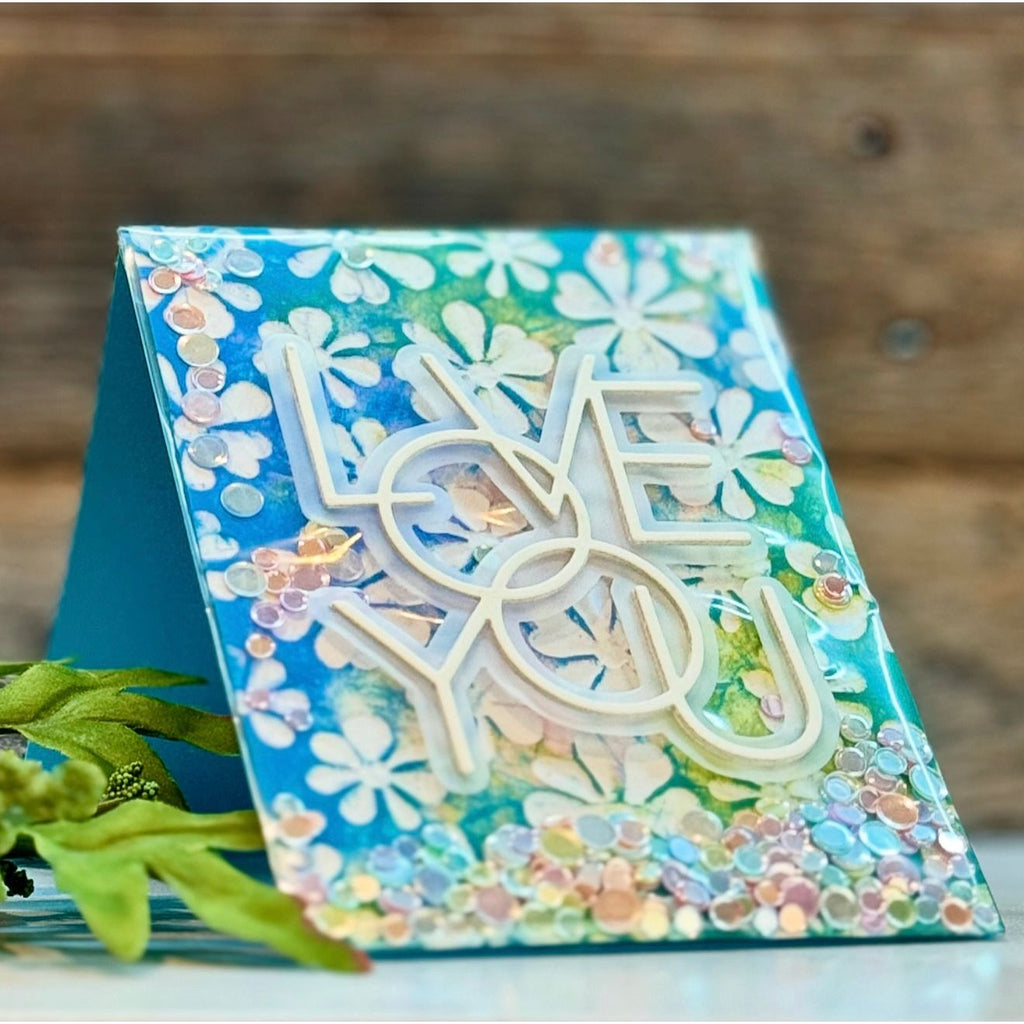 Simon Says Stamp Embossing Folder Wiggle Flowers sf476 Rain or Shine Love You Card