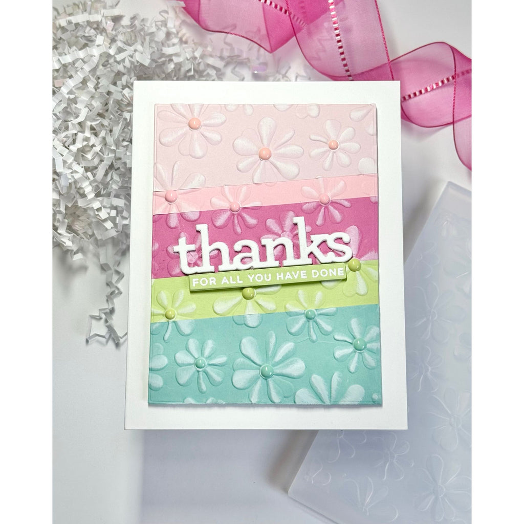 Simon Says Stamp Embossing Folder Wiggle Flowers sf476 Rain or Shine Thanks