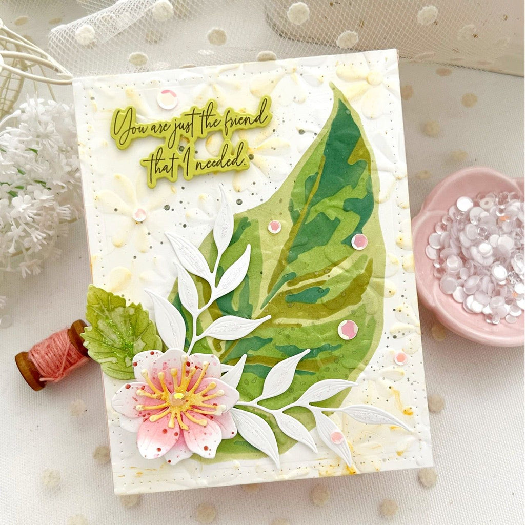 Simon Says Stamp Embossing Folder Wiggle Flowers sf476 Rain or Shine Friend Card