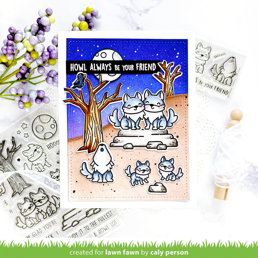 Lawn Fawn Wolf Before 'n Afters Clear Stamps lf3221 be your friend |color-code:alt1