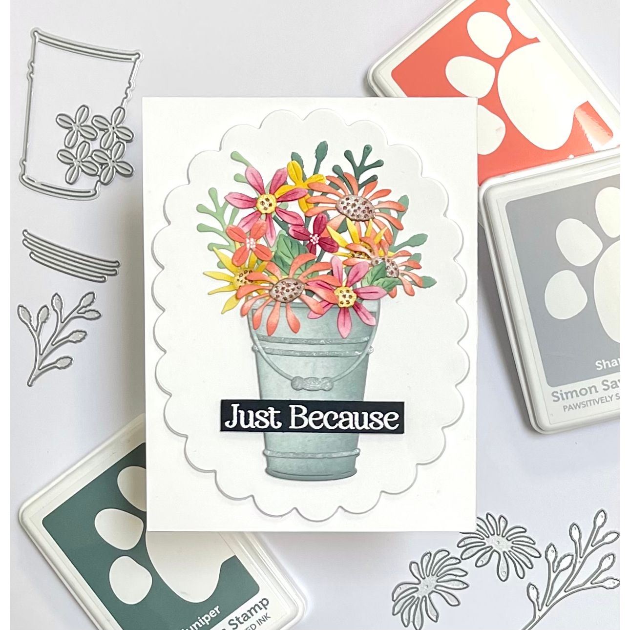 Simon Says Stamp Wildflower Bucket Wafer Dies s1124 Beautiful Moments Just Because Card | color-code:ALT04