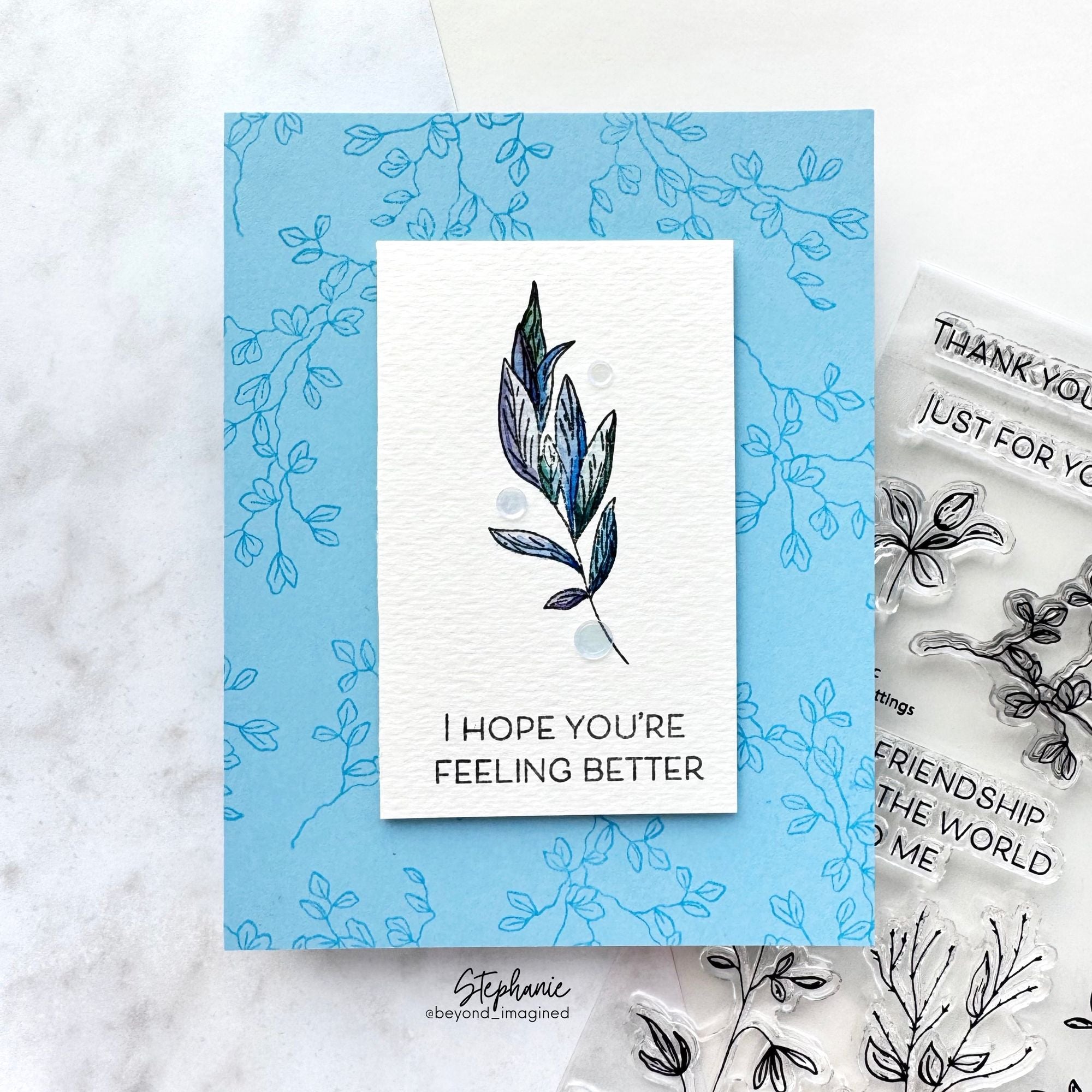 Simon Says Clear Stamps Wildflower Cuttings 2229ssc Friend Like You Get Well Card