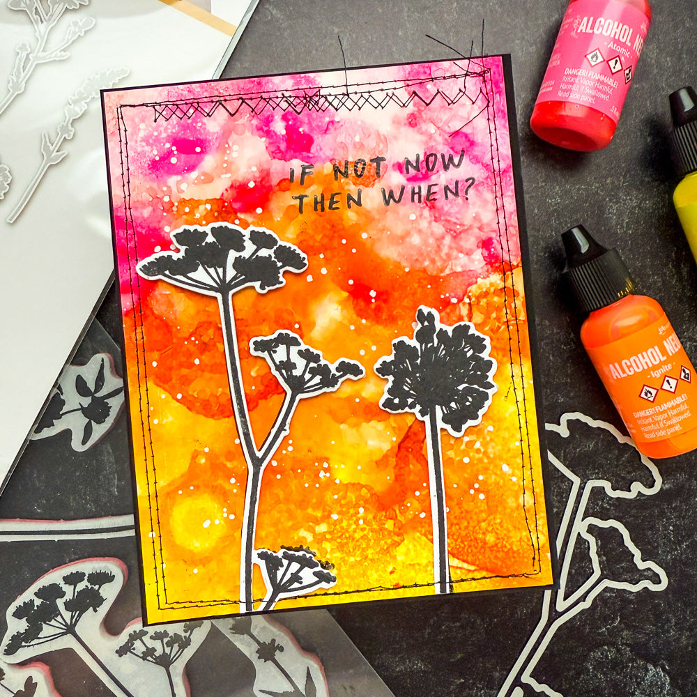 Tim Holtz Wildflowers Stamps with Simon Says Stamp Dies Bundle setwf25 Encouragement Card