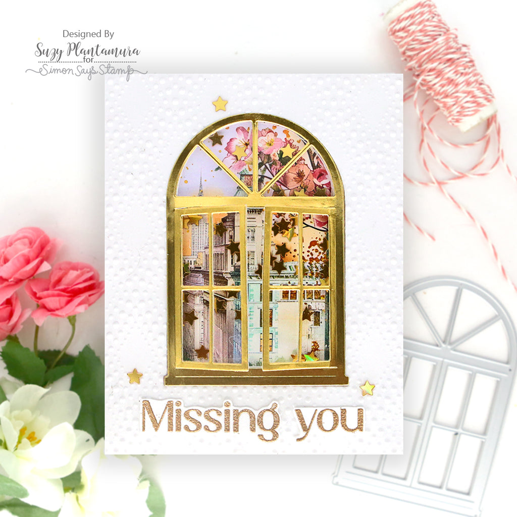 Simon Says Stamp Window Trio Wafer Dies 1401sd Miss You Card | color-code:ALT09